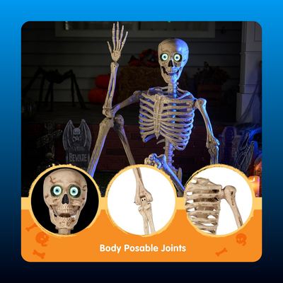 Animated Giant Skeleton with Light Up Eyes