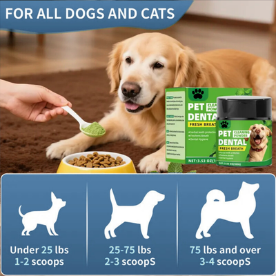 Pet Dental Cleaning Powder for Dogs and Cats