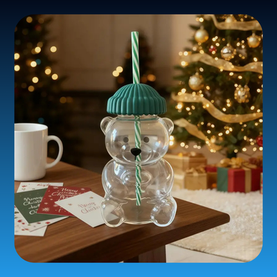 Bear Glass Straw Tumbler