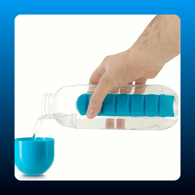2-in-1 Water Bottle with Pill Organizer