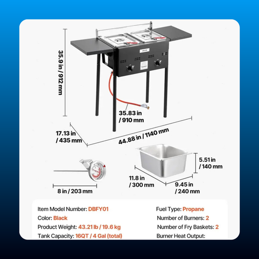 Dual Basket Propane Outdoor Fryer