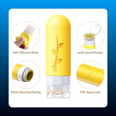 Leak-Proof Silicone Travel Toiletry Bottles (19 PCS)