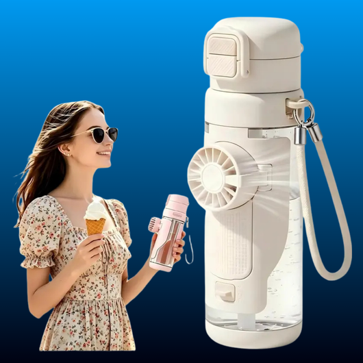 2-in-1 Portable Water Bottle with Detachable Fan