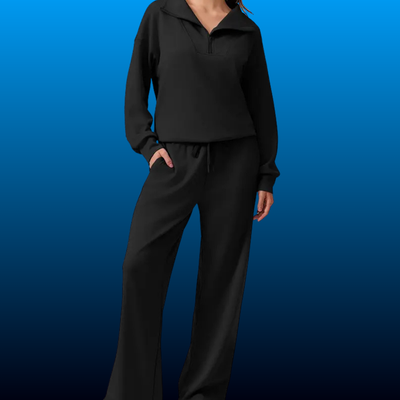 Half Zip Collared Lounge Set