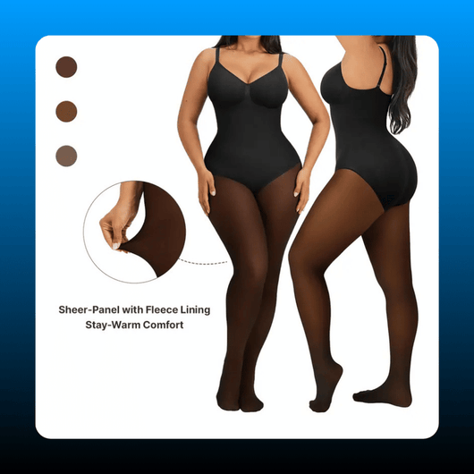 Sheer Panel Fleece Lined Tights