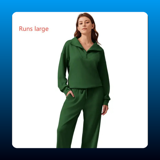 Half Zip Collared Lounge Set