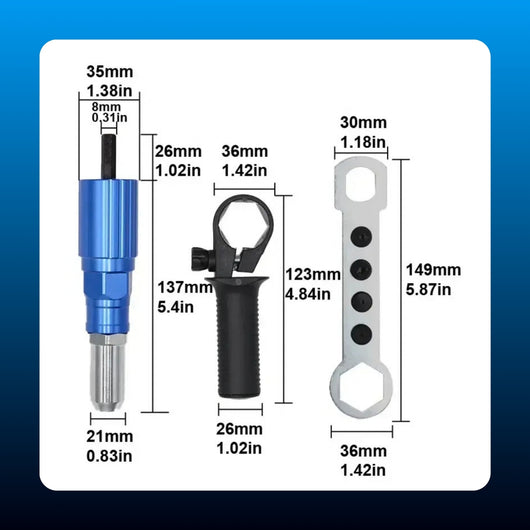 Rivet Gun Drill Attachment Kit