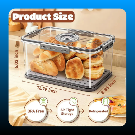 Airtight Bread Box with Time Recording Dial