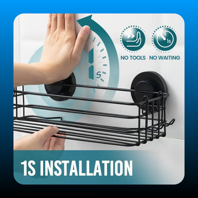 Black Metal Suction Cup Shower