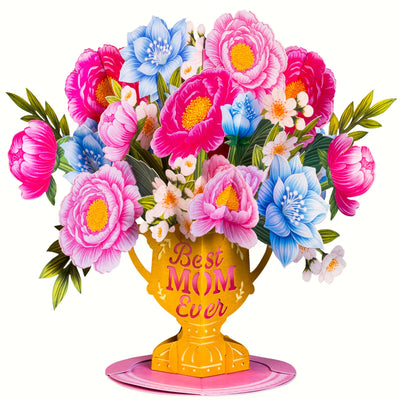 Mothers Day Gift Flower Bouquet Pop-Up Card