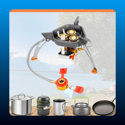 Windproof Portable Camping Stove with Piezo Igniter