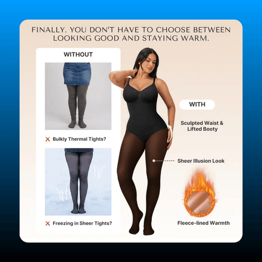 Sheer Panel Fleece Lined Tights