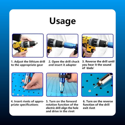 Rivet Gun Drill Attachment Kit