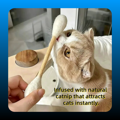 6 Pack Giant Cotton Swab Shaped Felt Cat Chew Toys