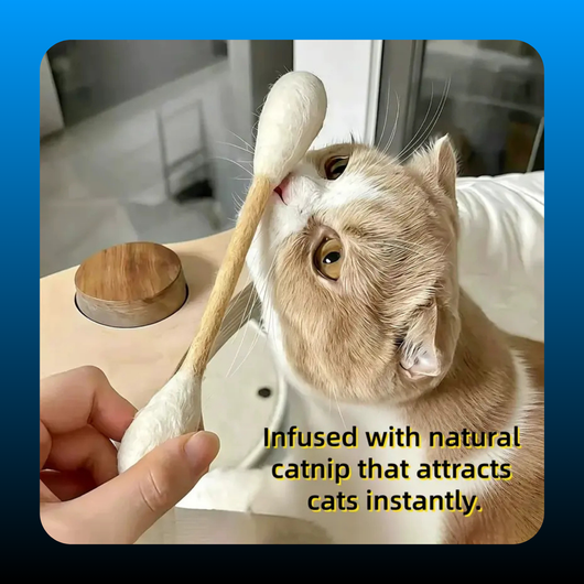 6 Pack Giant Cotton Swab Shaped Felt Cat Chew Toys