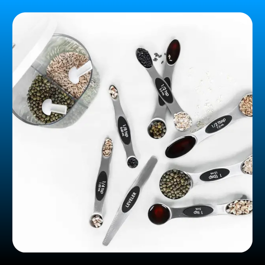 Stainless Steel Magnetic Spoons 7 Set with Leveler