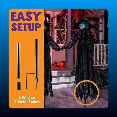 Light Up Witch Yard Stakes (3 Pack)
