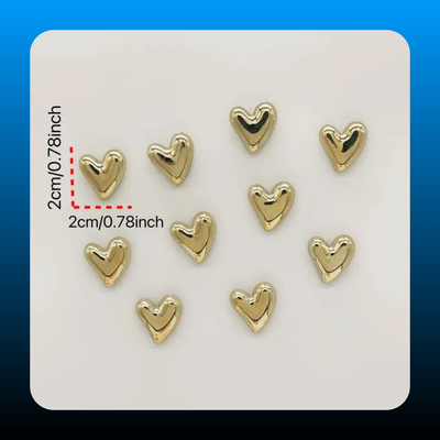 10pcs Refrigerator Golden Heart Magnets
