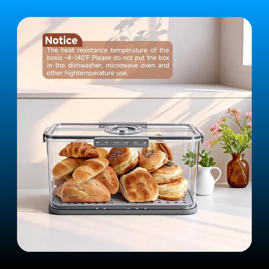 Airtight Bread Box with Time Recording Dial