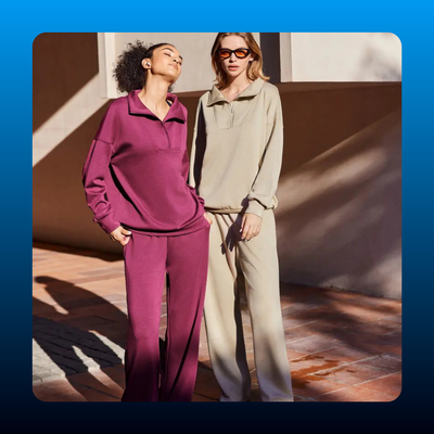 Half Zip Collared Lounge Set