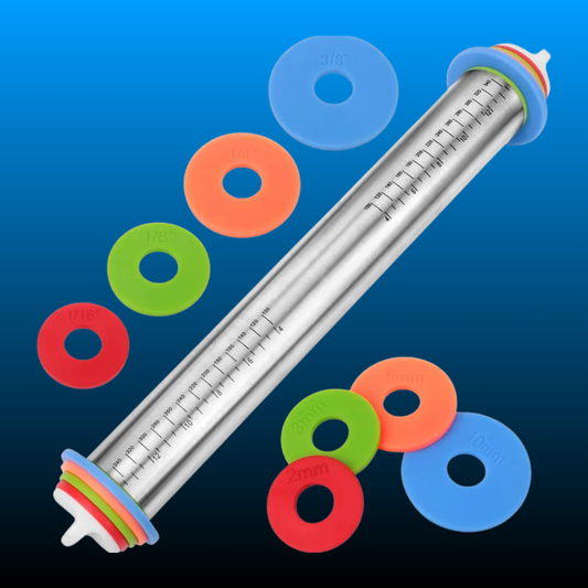 Adjustable Rolling Pin with Thickness Rings
