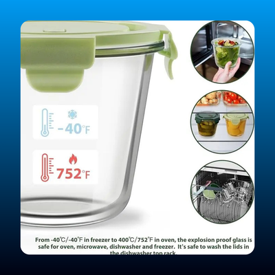Glass Meal Prep Containers with Lids (8 Piece)