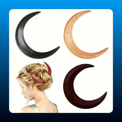 Crescent Moon Wooden Hair Stick