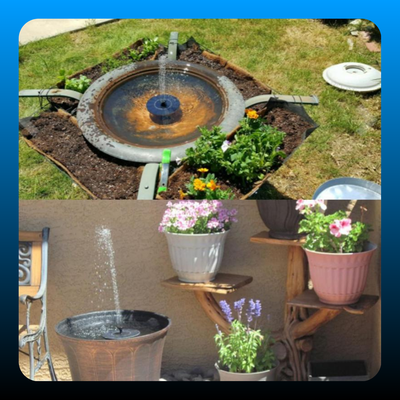 Solar Powered Bird Bath Fountain Pump with 4 Nozzles