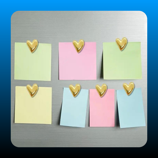 10pcs Refrigerator Golden Heart Magnets
