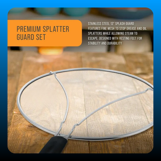 Stainless Steel Splatter Guard 13" Fine Mesh Cover