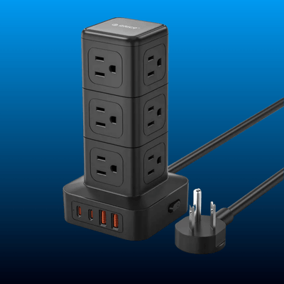 Power Strip Tower with Multiple Outlets