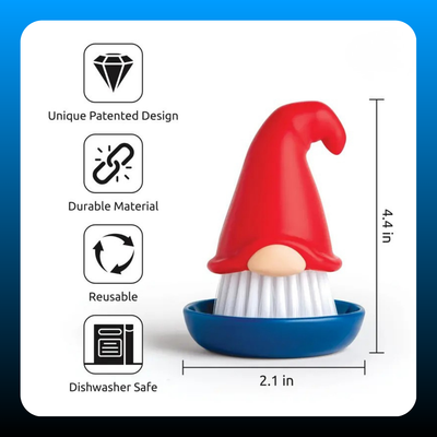Mushroom Gnome Beardy Dish Brush
