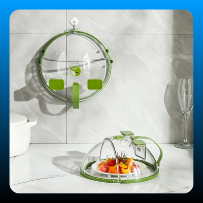 Foldable Microwave Splatter Cover with Dual Water Steamer
