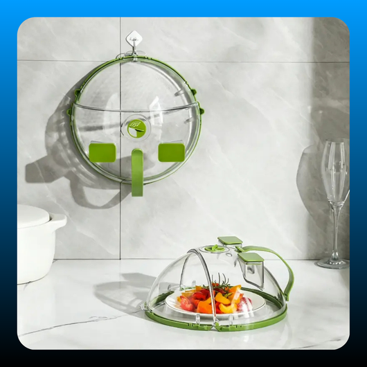 Foldable Microwave Splatter Cover with Dual Water Steamer