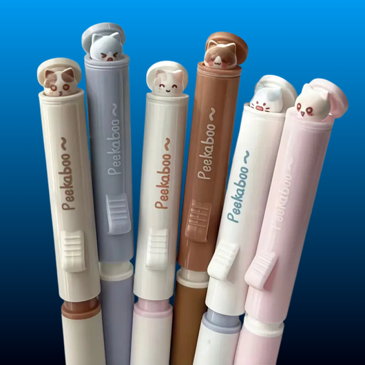 Cat Design Gel Pens (6 Pack)