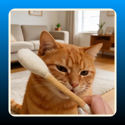 6 Pack Giant Cotton Swab Shaped Felt Cat Chew Toys