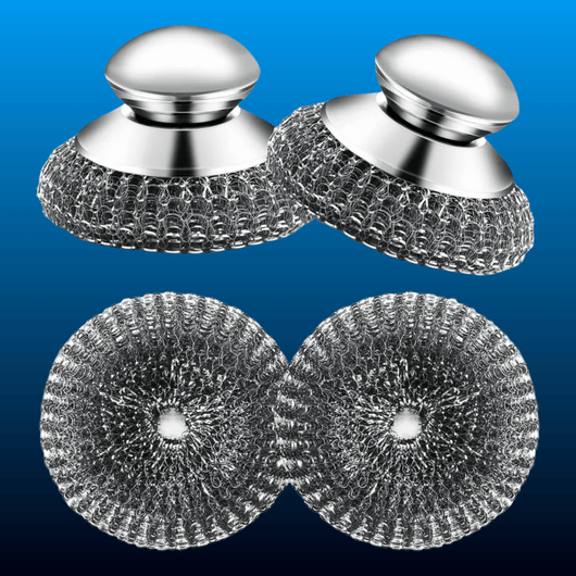 Stainless Steel Scrubber with Handle (2 Pack)
