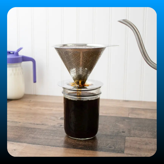 Pour Over Drip Coffee Stainless Steel Filter for Mason Jars