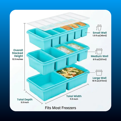 Food-Grade Silicone Freezer Containers with Lids