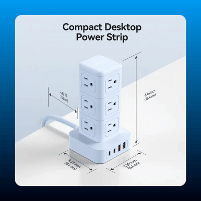 Power Strip Tower with Multiple Outlets