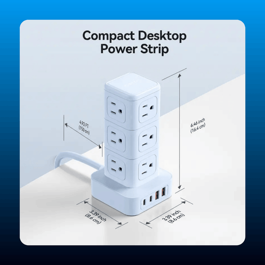 Power Strip Tower with Multiple Outlets