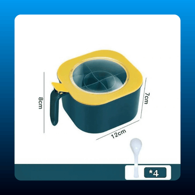 4-Grid Seasoning Container Set with Spoons
