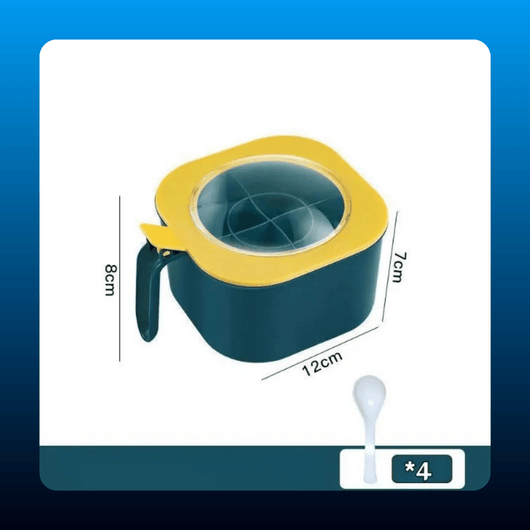 4-Grid Seasoning Container Set with Spoons