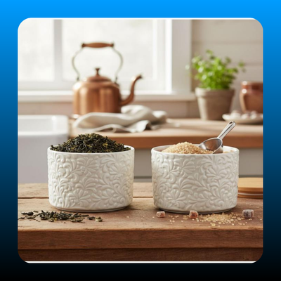 Embossed Salt & Pepper Cellars (Set of 2)