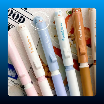 Cat Design Gel Pens (6 Pack)