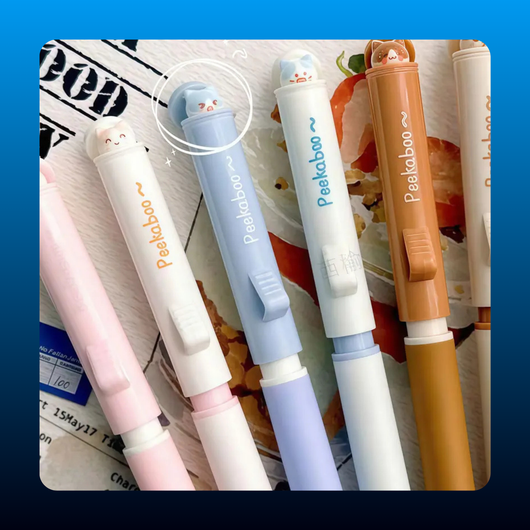 Cat Design Gel Pens (6 Pack)