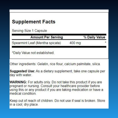 Spearmint Leaf Herbal Hormonal Support Capsules