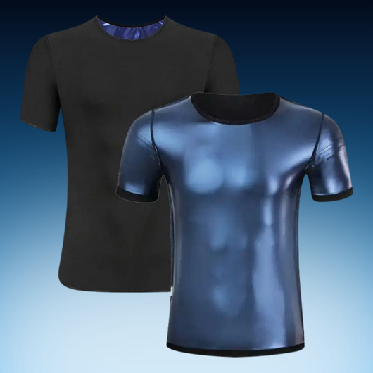 Men’s Sauna Sweat Shirt Short Sleeve Compression Workout Top