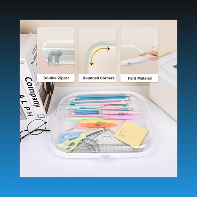 Transparent Hard-Shell Zipper Case