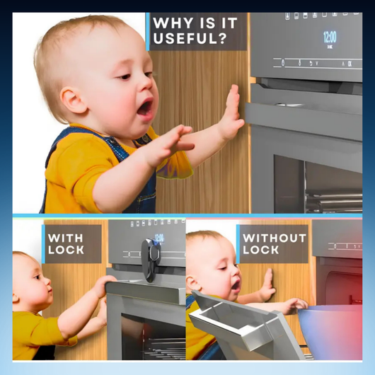 Child Safety Oven Lock - Heat-Resistant 180° Rotating Design